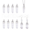BENECREAT 8Pcs Natural Quartz Crystal Double Terminal Pointed Pendants G-BC0001-53P-1