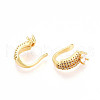 Brass Micro Pave Cubic Zirconia Cuff Earrings KK-T074-28G-3