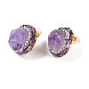 Rack Plating Brass With Nature Amethyst Gemstone EJEW-U010-01G-1
