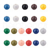 220Pcs 11 Colors Painted Natural Wood European Beads WOOD-TA0001-54-11