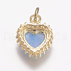 Brass Micro Pave Cubic Zirconia Charms ZIRC-G141-01G-A-2