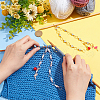 Glass & Acrylic Beaded Knitting Row Counter Chains HJEW-AB00549-3