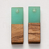 Transparent Resin & Walnut Wood Pendants RESI-S358-79B-B03-2