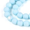 Frosted Opaque Glass Beads Strands GLAA-T032-P10mm-MBB10-3