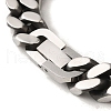 304 Stainless Steel Cuban Link Chain Bracelets for Women Men BJEW-Q341-15G-AS-3