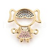Brass Micro Pave Cubic Zirconia Links ZIRC-F093-49-3