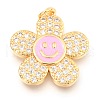 Brass Micro Pave Clear Cubic Zirconia Pendants KK-I683-05E-1