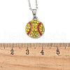 Zinc Alloy Sunflower Rhinestone Sport Ball Pendant Cable Chain Necklaces NJEW-U024-01P-01-5