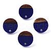 Opaque Resin & Walnut Wood Stud Earring Findings MAK-N032-007A-B01-1