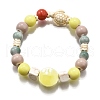 Handmade Porcelain Beads & Synthetic Howlite Beads Stretch Bracelets for Women BJEW-D307-01F-2