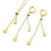 Ion Plating(IP) 304 Stainless Steel Teardrop Necklaces & Hoop Earring Sets for Women SJEW-U002-01G-2