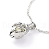 Luminous Alloy Locket Heart Pendant Necklaces NJEW-F284-07A-2