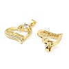 Brass Micro Pave Cubic Zirconia Pendants KK-M324-02K-G-2