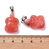 Cherry Quartz Glass Pendants G-B127-06P-04-4
