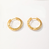 Elegant Stainless Steel Clear Cubic Zirconia Hoop Earrings OV8989-3