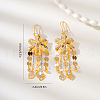 Vintage Brass Flower Tassel Hoop Earrings IP4629-5