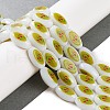 Printing Glass Oval Beads for Necklaces Bracelets Making GLAA-B020-01A-03-2