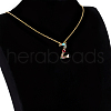 Golden Brass Micro Pave Cubic Zirconia Initial Pendants Necklaces NJEW-S069-JN002-Z-2