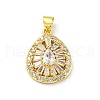 Brass Micro Pave Cubic Zirconia Pendants FIND-Z023-17G-1