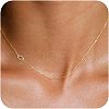 Brass Initial Link Chain Necklaces for Women FS-WG848C9-17-1