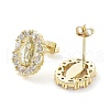 Brass Micro Pave Cubic Zirconia Stud Earrings for Women EJEW-D086-07A-G-2