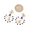 Glass Seed Beads Dangle Stud Earrings EJEW-MZ00396-01-3