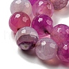 Faceted Natural Dragon Veins Agate Beads Strands G-F447-12mm-L03-4