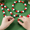 SOFPLATE Christmas Theme 5 Strands Spray Painted Natural Wood Beads Strands WOOD-SP0001-02A-3