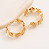 Luxurious Brass Flower Hoop Earrings NZ6033-3