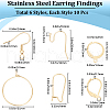 Beebeecraft 60Pcs 6 Style 304 & 316L Surgical Stainless Steel Earring Findings DIY-BBC0001-74-2