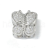 Rack Plating Brass Micro Pave Clear Cubic Zirconia Beads KK-A220-02P-1