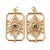 Brass Micro Pave Cubic Zirconia Pendants ZIRC-P092-034G-RS-2