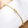 304 Stainless Steel Rolo Chain Bracelets for Women BJEW-C094-09G-3