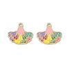Rack Plating Alloy Enamel Pendants FIND-I038-07-2