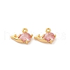 Brass Micro Pave Cubic Zirconia Pendants KK-K382-29G-02-1