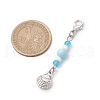 Ocean Theme Alloy Charm & Glass Beads Pendant Decorations HJEW-JM03156-06-3