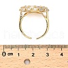 Brass Micro Pave Clear Cubic Zirconia Cuff Finger Rings for Women RJEW-M098-03G-3