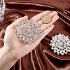 AHADERMAKER 2Pcs Crystal Rhinestone Flower Brooch Pins JEWB-GA0001-25-3
