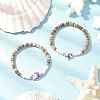 Sea Turtles and Starfish Coconut Beads Bracelets BJEW-JB11882-04-1
