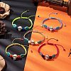 5Pcs 5 Colors Adjustable Synthetic Dyed Turquoise & Magnesite Braided Bead Bracelet Sets BJEW-JB10603-2