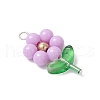 Flower Transparent Acrylic Pendants PALLOY-JF03719-01-4