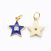 Brass Micro Pave Cubic Zirconia Charms KK-G360-09-3