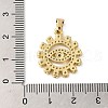 Rack Plating Brass Micro Pave Cubic Zirconia Pendants KK-P241-33G-3