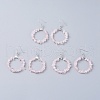 Natural Rose Quartz Dangle Earrings EJEW-E255-D18-1