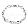 304 Stainless Steel Oval Link Chain Bracelets for Women Men BJEW-F488-48A-P-4
