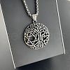 Vintage Stainless Steel Hollow Tree of Life with Star of David Pendant Necklaces for Men RS4440-2