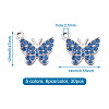 30Pcs 5 Colors Zinc Alloy Butterfly Jewelry Charms FIND-TA0001-61-6