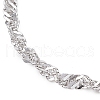 2Pcs 2 Colors 304 Stainless Steel Singapore Chain Bracelet Makings AJEW-JB01322-4