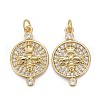 Brass Micro Pave Clear Cubic Zirconia Pendants ZIRC-Z011-16G-1