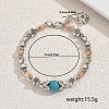 Synthetic Turquoise & Zinc Alloy Flower Round Beaded Elegant Women's Bracelets ZF9311-1-6